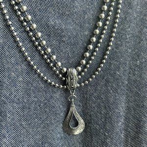 Silpada 3-Strand Bead Chain Cascading Teardrop Pendant Necklace N1900